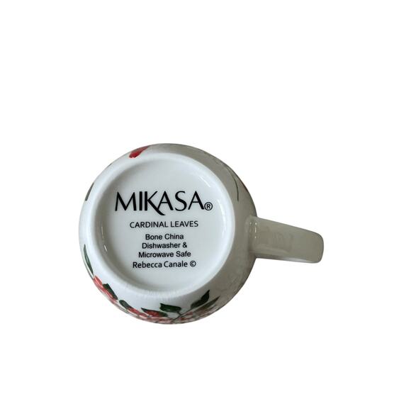 MIKASA Cardinal Leaves Porcelain Coffee Mugs 12oz Set of 4 NEW - Picture 7 of 10